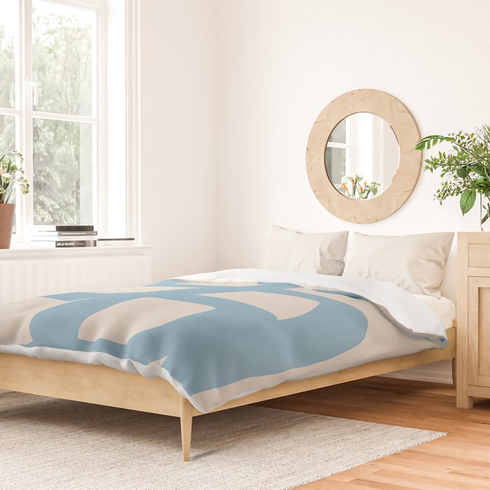 Abstract Scribble (Blue Beige) Duvet Cover Gallery Image 2