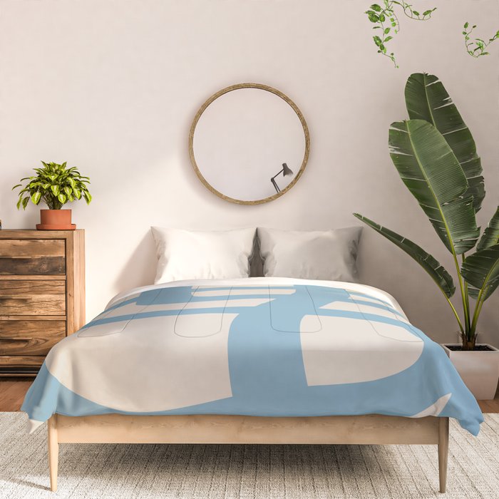 Abstract Scribble (Blue Beige) Comforter Gallery Image 3