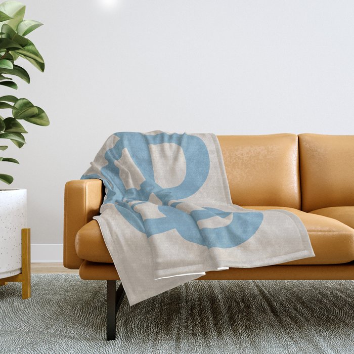 Abstract Scribble (Blue Beige) Throw Blanket Gallery Image 1