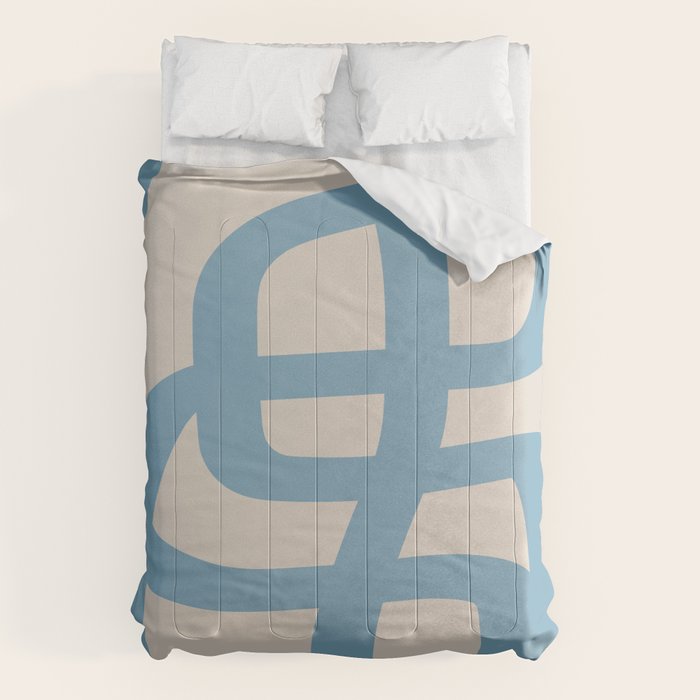 Abstract Scribble (Blue Beige) Comforter Gallery Image 6