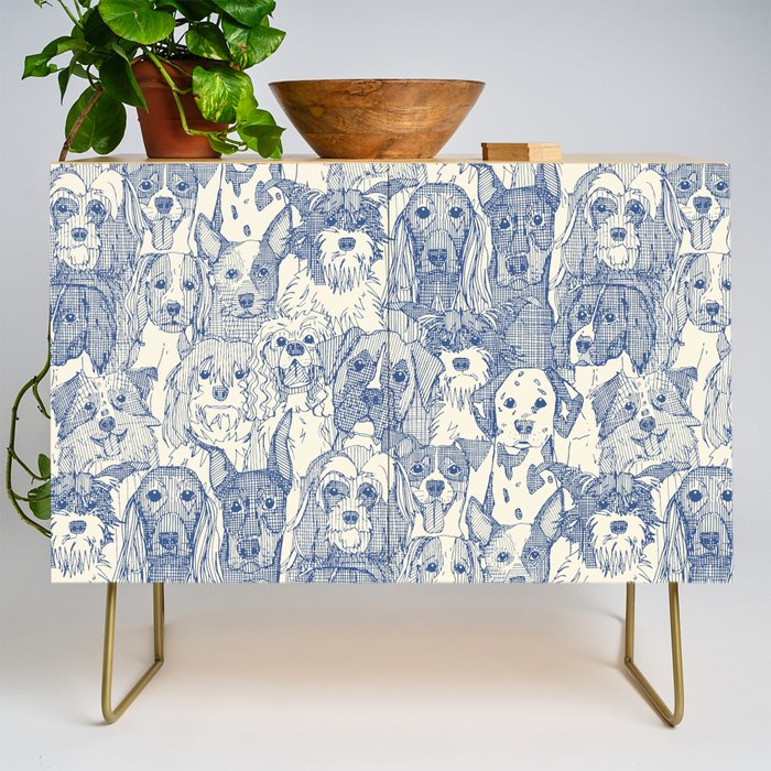 dogs aplenty classic blue pearl Credenza Gallery Image 1