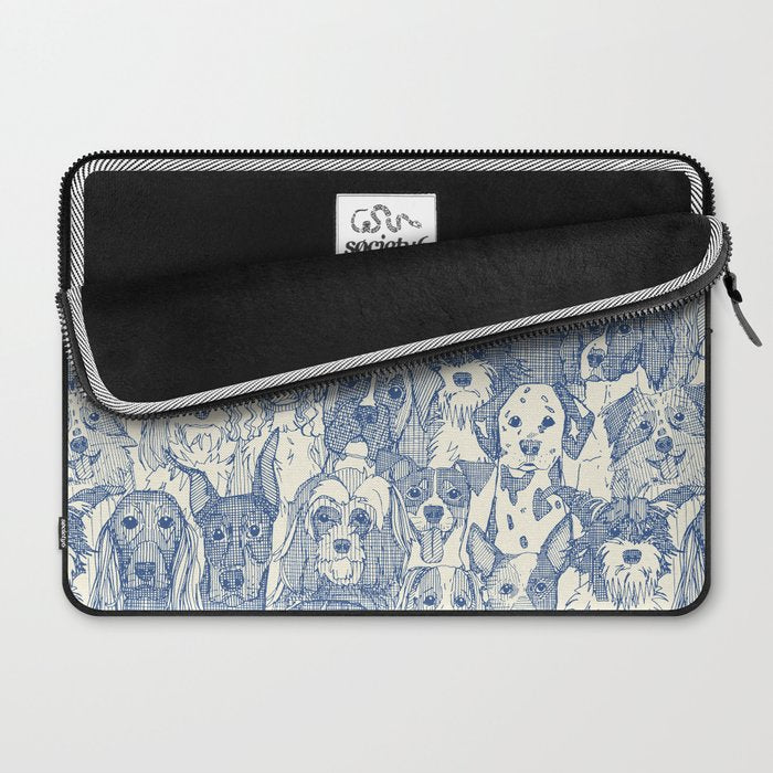dogs aplenty classic blue pearl Laptop Sleeve Gallery Image 2