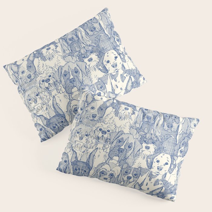 dogs aplenty classic blue pearl Pillow Sham Gallery Image 3