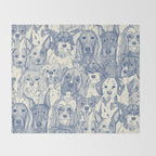 dogs aplenty classic blue pearl Throw Blanket Gallery Image 2
