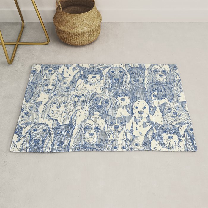 dogs aplenty classic blue pearl Rug Gallery Image 1
