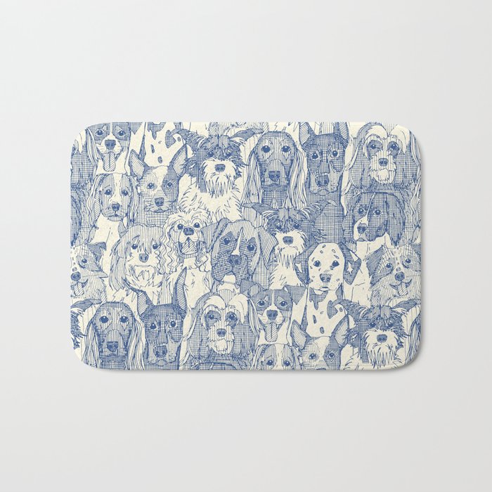dogs aplenty classic blue pearl Bath Mat Gallery Image 1