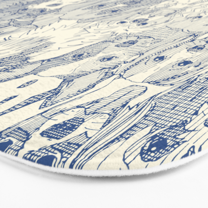 dogs aplenty classic blue pearl Bath Mat Gallery Image 3