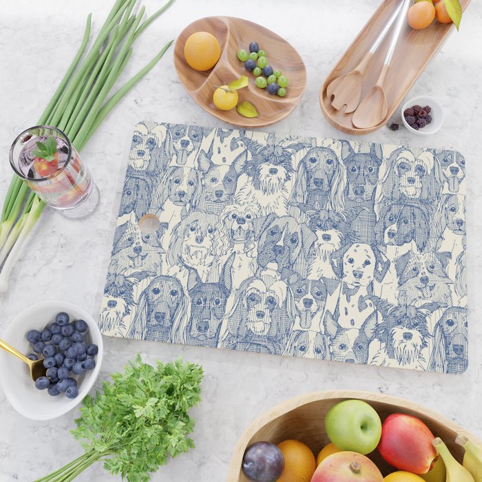 dogs aplenty classic blue pearl Cutting Board Gallery Image 2