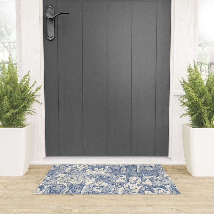 dogs aplenty classic blue pearl Welcome Mat Gallery Image 3