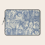 dogs aplenty classic blue pearl Laptop Sleeve Gallery Image 1