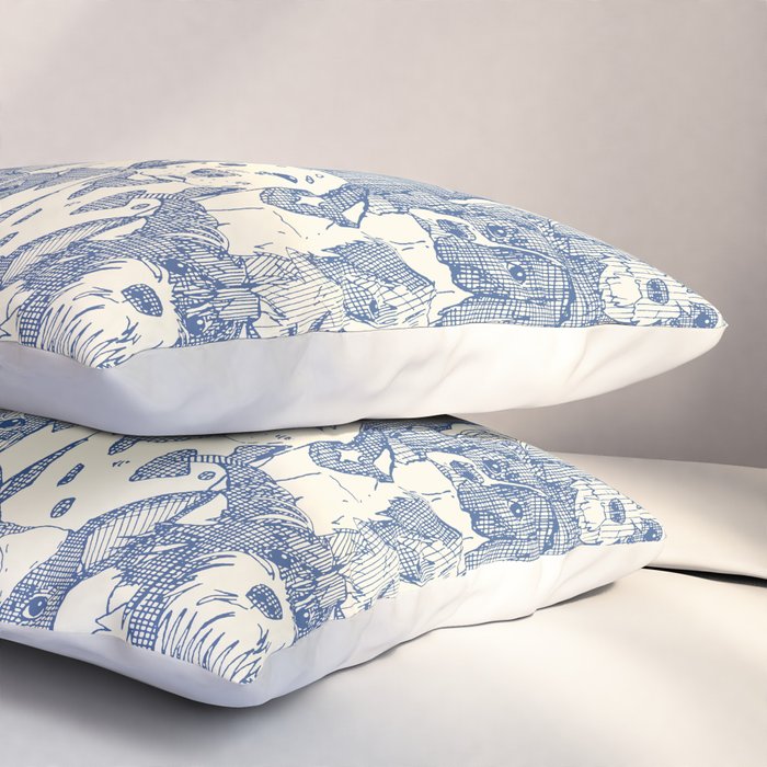 dogs aplenty classic blue pearl Pillow Sham Gallery Image 3