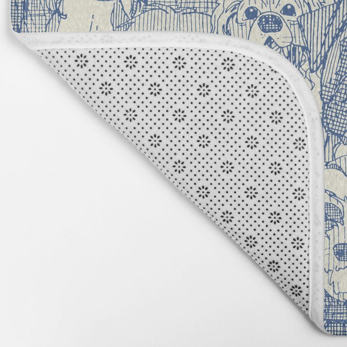 dogs aplenty classic blue pearl Bath Mat Gallery Image 2