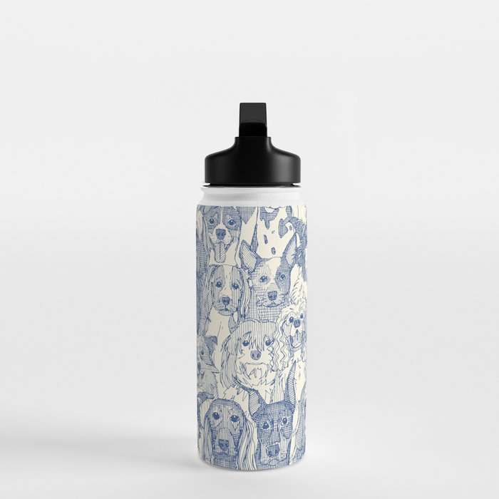 dogs aplenty classic blue pearl Water Bottle Gallery Image 3