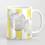 Striped Party Disco Ball Yellow Coffee Mug Gallery Image 1