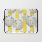 Striped Party Disco Ball Yellow Laptop Sleeve Gallery Image 1