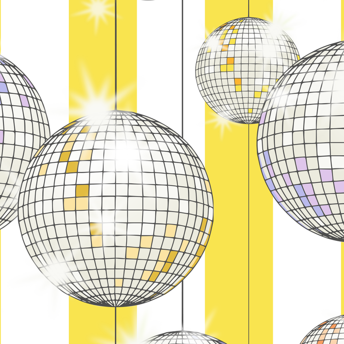 Striped Party Disco Ball Yellow Coffee Mug Gallery Image 2