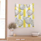 Striped Party Disco Ball Yellow Wall Tapestry Gallery Image 2