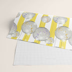 Striped Party Disco Ball Yellow Wrapping Paper Gallery Image 2