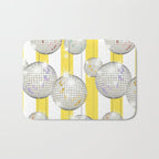 Striped Party Disco Ball Yellow Bath Mat Gallery Image 1