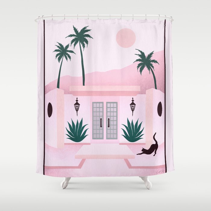 Palm Springs Home â Blush & Teal Shower Curtain Gallery Image 1