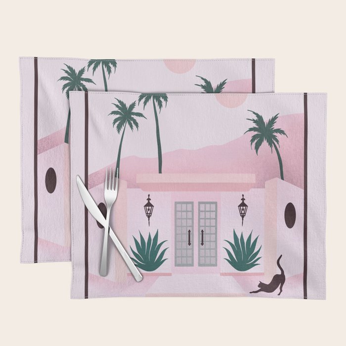 Palm Springs Home â Blush & Teal Placemat Gallery Image 1