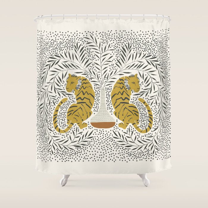 Tiger Vase Shower Curtain Gallery Image 1