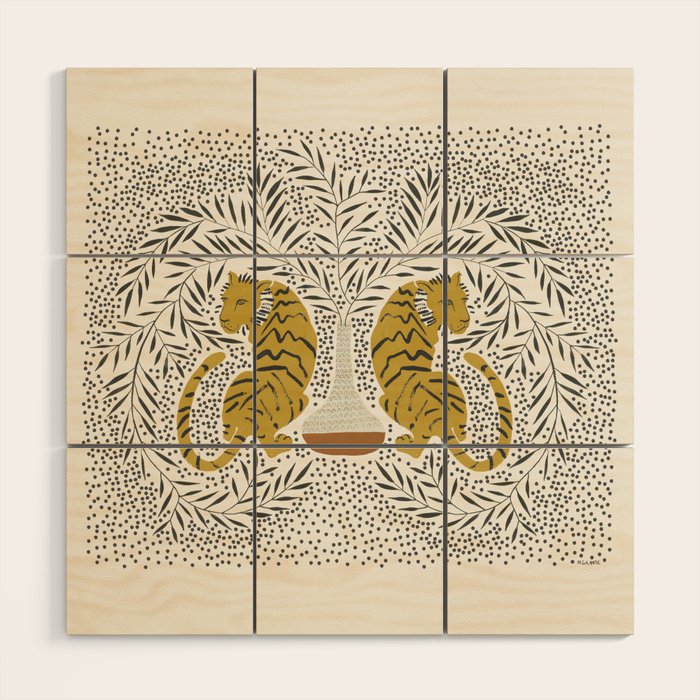 Tiger Vase Wood Wall Art Gallery Image 1