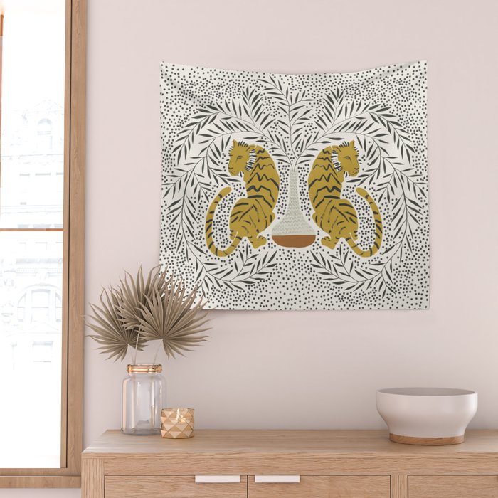 Tiger Vase Wall Tapestry Gallery Image 2