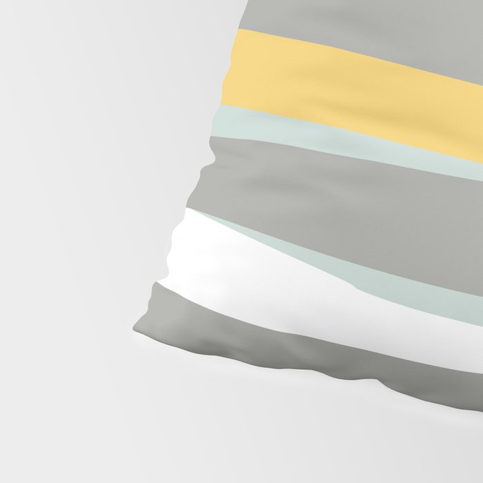 Stripe Abstract, Sun and Beach, Yellow, Pale, Aqua Blue and Gray Pillow Sham Gallery Image 4