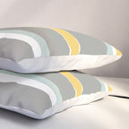 Stripe Abstract, Sun and Beach, Yellow, Pale, Aqua Blue and Gray Pillow Sham Gallery Image 3