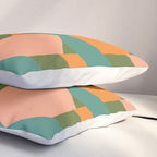 California Retro Deco Pattern in Peach Orange Green Teal Pillow Sham Gallery Image 3