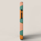 California Retro Deco Pattern in Peach Orange Green Teal iPhone Case Gallery Image 2