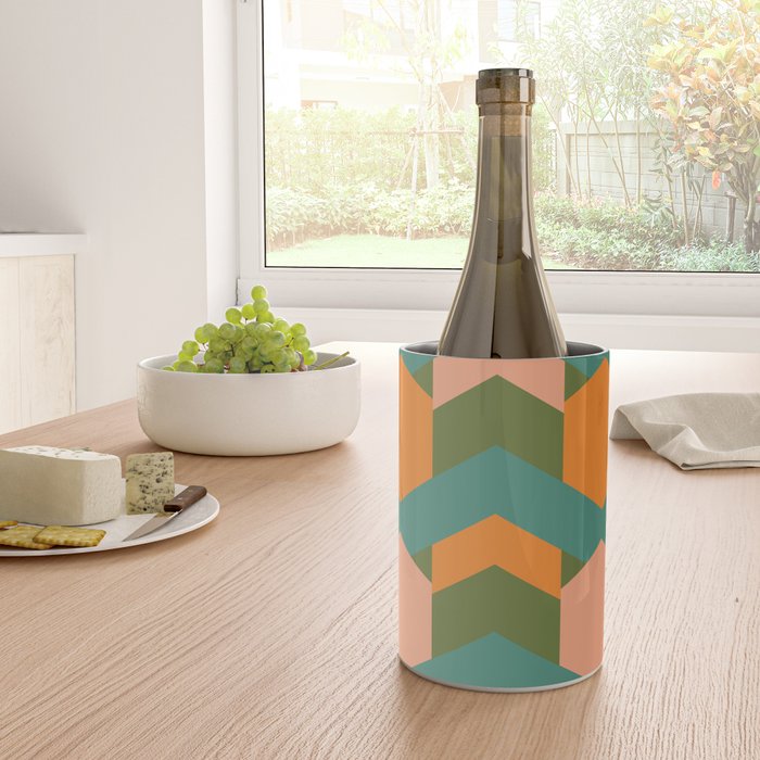 California Retro Deco Pattern in Peach Orange Green Teal Wine Chiller Gallery Image 4