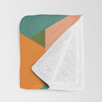 California Retro Deco Pattern in Peach Orange Green Teal Throw Blanket Gallery Image 3