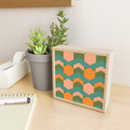 California Retro Deco Pattern in Peach Orange Green Teal Mini Art Print Gallery Image 2