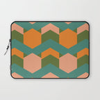 California Retro Deco Pattern in Peach Orange Green Teal Laptop Sleeve Gallery Image 1