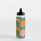 California Retro Deco Pattern in Peach Orange Green Teal Water Bottle Gallery Image 3