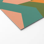 California Retro Deco Pattern in Peach Orange Green Teal Welcome Mat Gallery Image 2