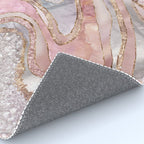Rose Marble, Pearl and crystals geode Digital art Rug Gallery Image 4