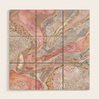 Rose Marble, Pearl and crystals geode Digital art Wood Wall Art Gallery Image 1