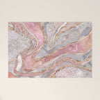 Rose Marble, Pearl and crystals geode Digital art Welcome Mat Gallery Image 1