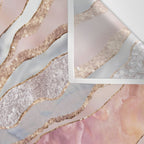 Rose Marble, Pearl and crystals geode Digital art Wall Tapestry Gallery Image 3
