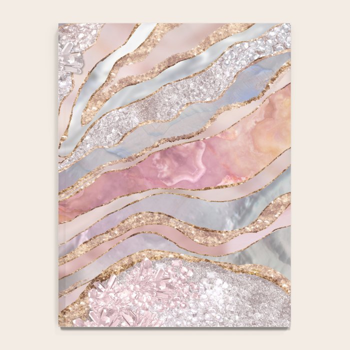 Rose Marble, Pearl and crystals geode Digital art Notebook Gallery Image 4