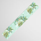 Modern vintage mint marble floral landscape Table Runner Gallery Image 3