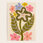 Snake Retro Flower - Pastel colors  Poster Gallery Image 4