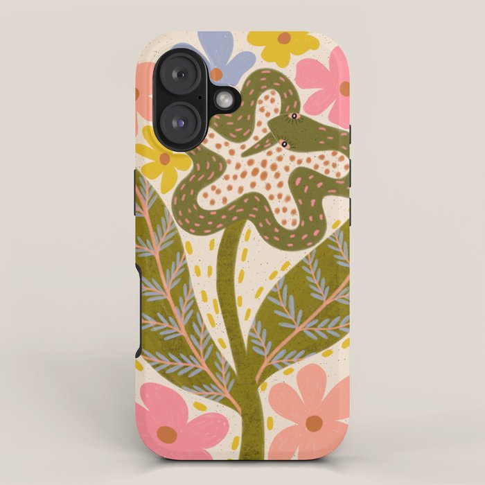 Snake Retro Flower - Pastel colors  iPhone Case Gallery Image 1