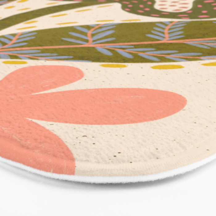 Snake Retro Flower - Pastel colors  Bath Mat Gallery Image 3