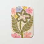 Snake Retro Flower - Pastel colors  Bath Mat Gallery Image 1