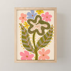 Snake Retro Flower - Pastel colors  Mini Art Print Gallery Image 1