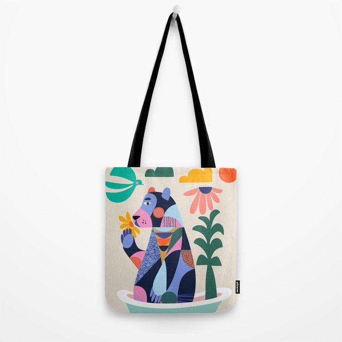 Bear in the bathtub Tote Bag Gallery Image 2